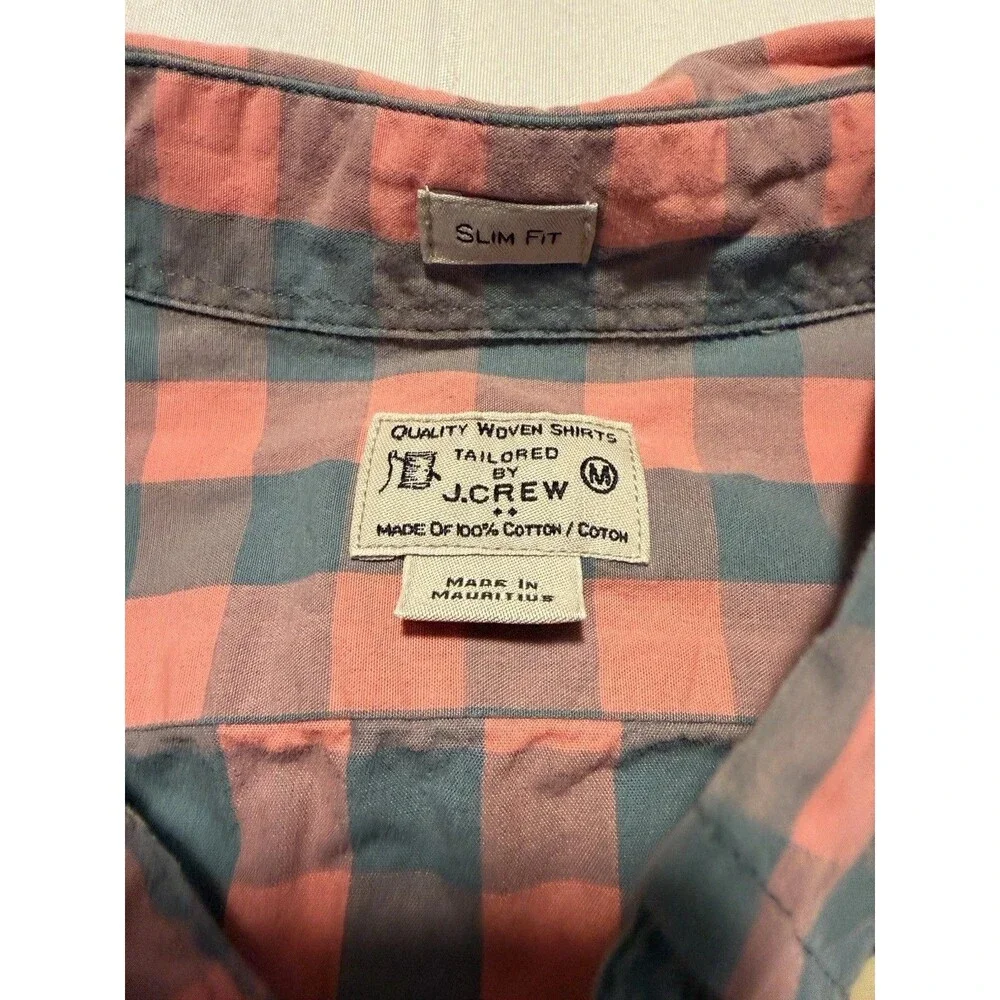 Tailored By J Crew Men’s Slim Fit Woven Button Up Dress Shirt Size Medium
